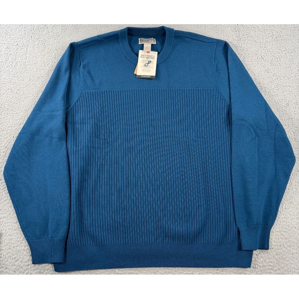 Duluth Trading Co‎ Coolerino Sweater Men's 2XL Blue Long Sleeve Merino Wool NWT